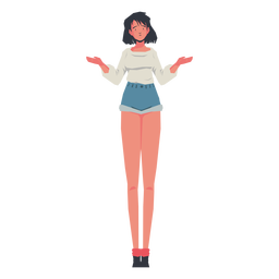 Casual girl shrugging character Casual girl shrugging character