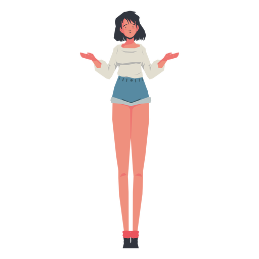 Casual girl shrugging character PNG Design