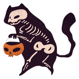 Esqueleto de gato com textura Transparent PNG