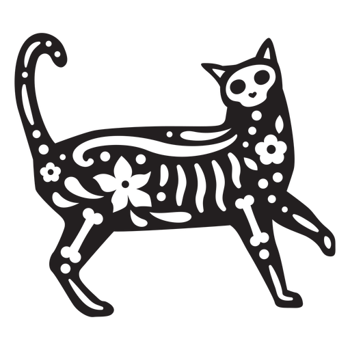 Cráneo de gato cortado Diseño PNG