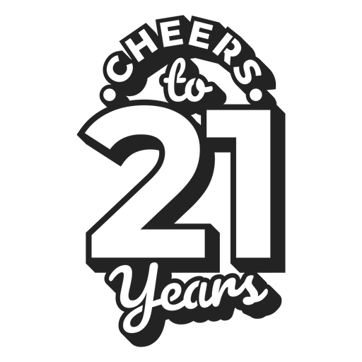Cheers 21 cake topper PNG Design