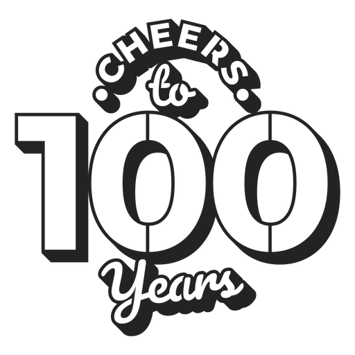 Cheers to 100 years cake topper PNG Design