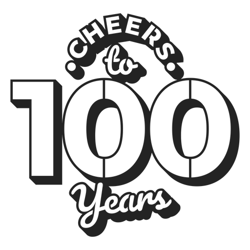 Saludos a la torta de 100 a?os Diseño PNG