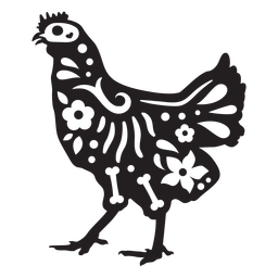 Chicken skull cut out PNG Design