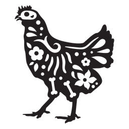 Cráneo de pollo cortado Diseño PNG
