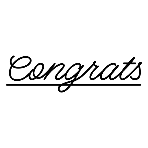 Congrats cursive lettering - Transparent PNG & SVG vector file