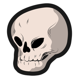 Autocolante de caveira assustadora Desenho PNG