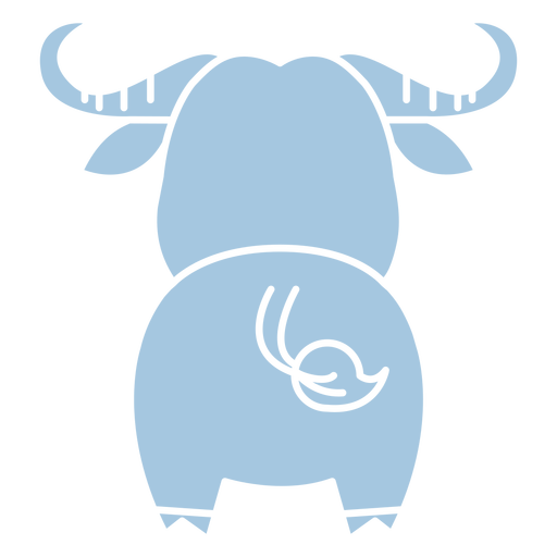 Cute blue bull back cut out PNG Design