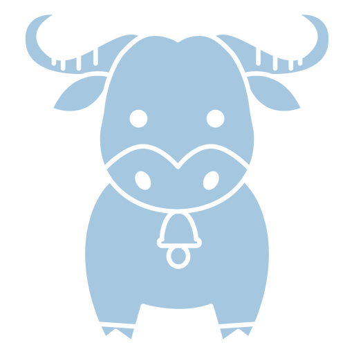 Cute blue bull cut out PNG Design