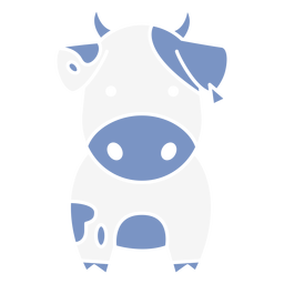 Linda vaca azul cortada Diseño PNG
