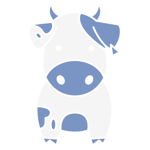 Cute blue cow cut out