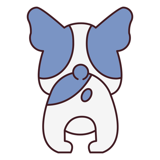 Cute blue dog back flat PNG Design