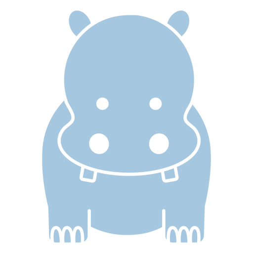 Cute blue hippo cut out PNG Design