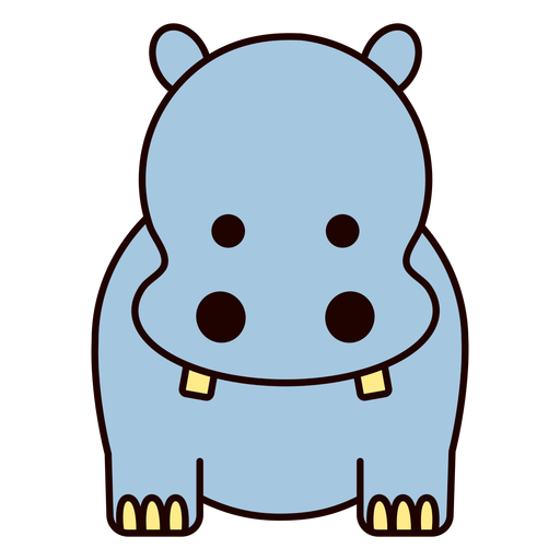 Plano lindo hipopótamo azul Diseño PNG