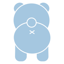 Lindo panda azul espalda recortada Diseño PNG