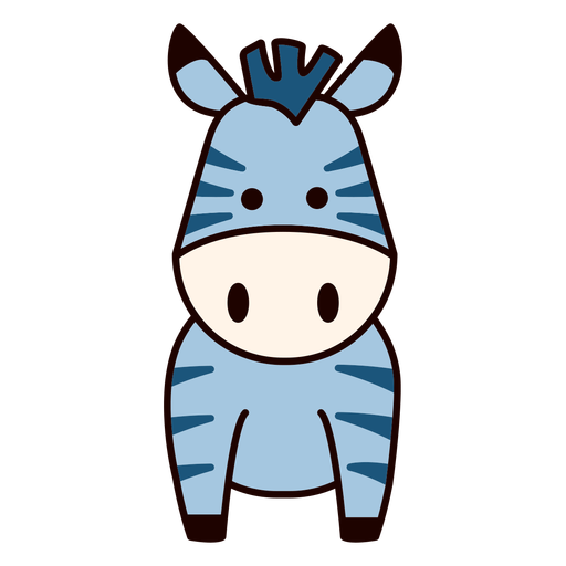 Flat zebra azul fofa Desenho PNG