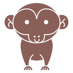 Lindo mono marrón cortado Transparent PNG