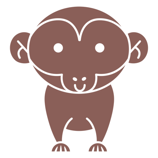 Macaco marrom fofo cortado Desenho PNG