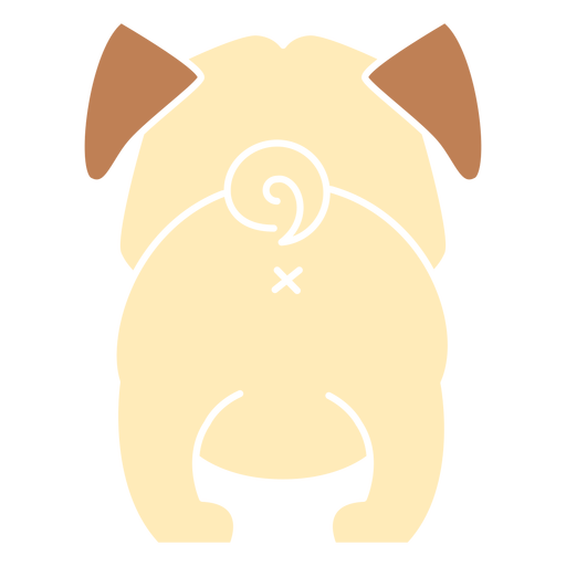 Cute bulldog back cut out PNG Design