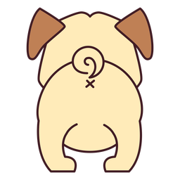 Bulldog fofo de costas Transparent PNG