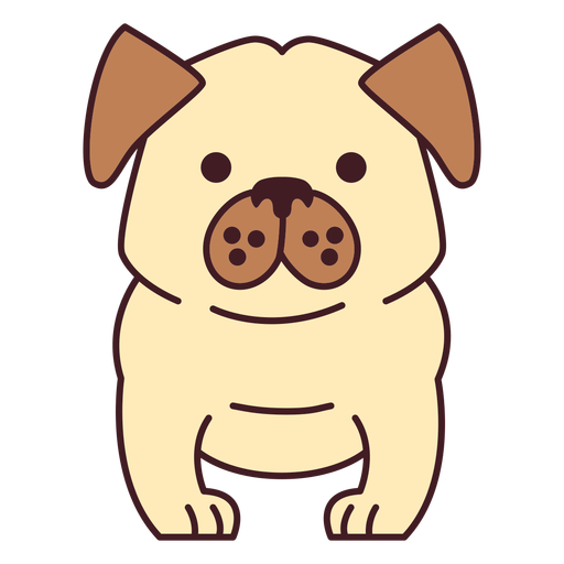 Cute bulldog flat PNG Design