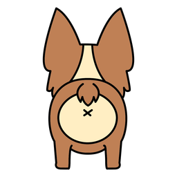 Cute corgi back flat PNG Design
