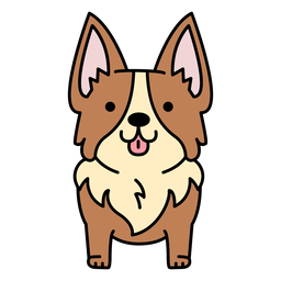 Cute Corgi Flat PNG & SVG Design For T-Shirts