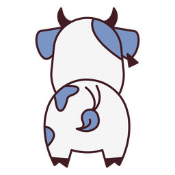 Cute cow back flat Transparent PNG