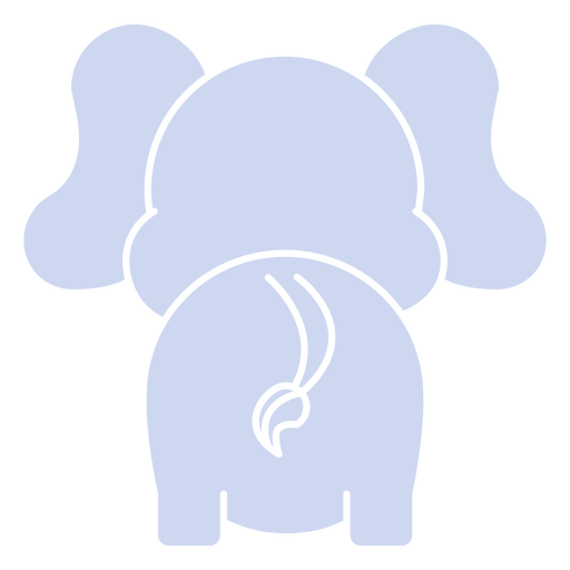 Elefante fofo com as costas cortadas