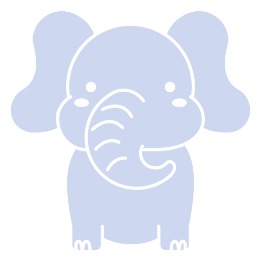 Elefante fofo cortado Desenho PNG