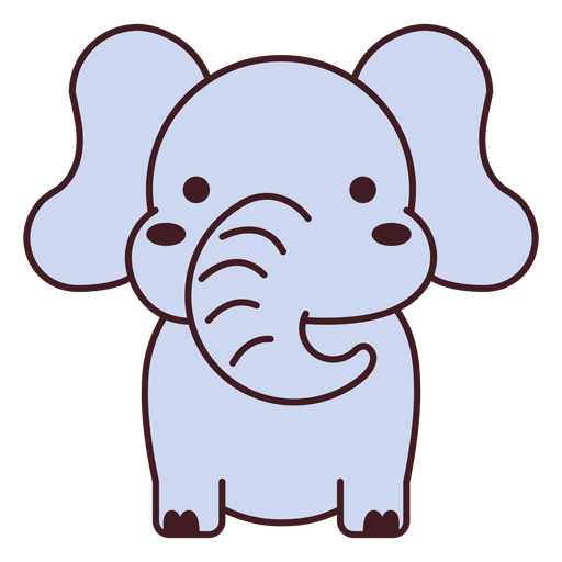 Cute elephant flat PNG Design