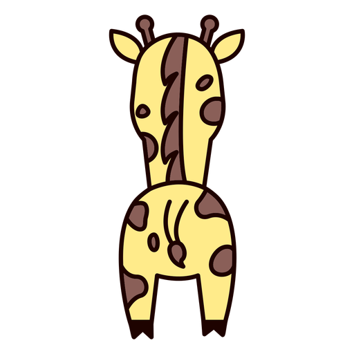 Süße Giraffe zurück flach PNG-Design