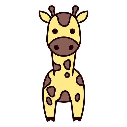 Girafa fofa plana Desenho PNG
