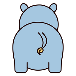 Cute hippo back flat PNG Design Transparent PNG