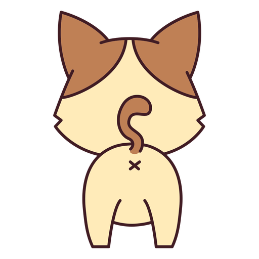 Gatinho fofo com as costas retas Desenho PNG