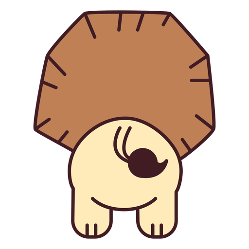 Cute lion back flat PNG Design