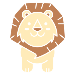 Lindo león cortado Diseño PNG