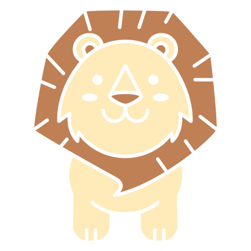 Leão fofo cortado Desenho PNG