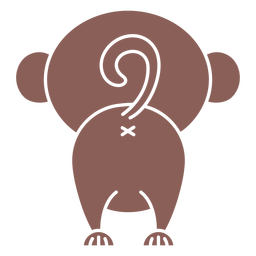Lindo mono espalda recortada Transparent PNG