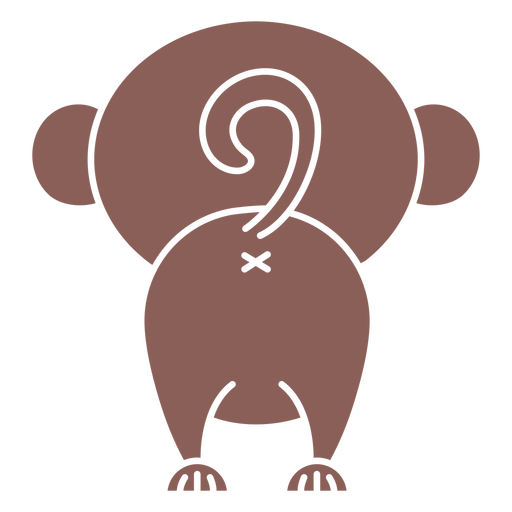 Design PNG E SVG De Macaco Fofo De Costas Achatadas Para Camisetas