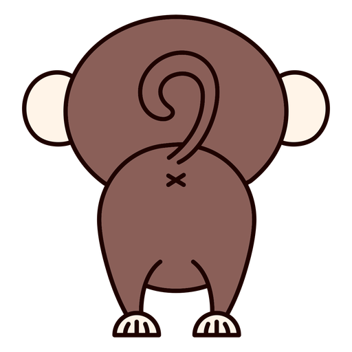 Cute Monkey Animal Flat PNG & SVG Design For T-Shirts