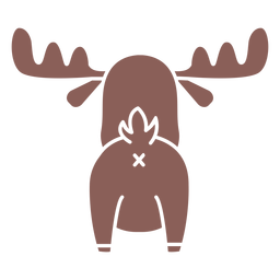 Cute moose back cut out PNG Design