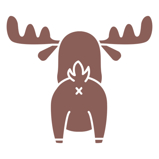 Cute moose back cut out PNG Design