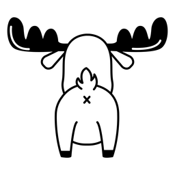 Lindo trazo de espalda de alce Diseño PNG