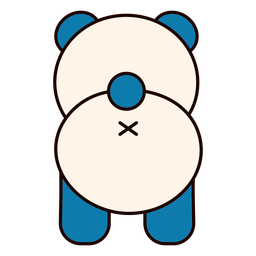 Lindo oso panda espalda plana Diseño PNG