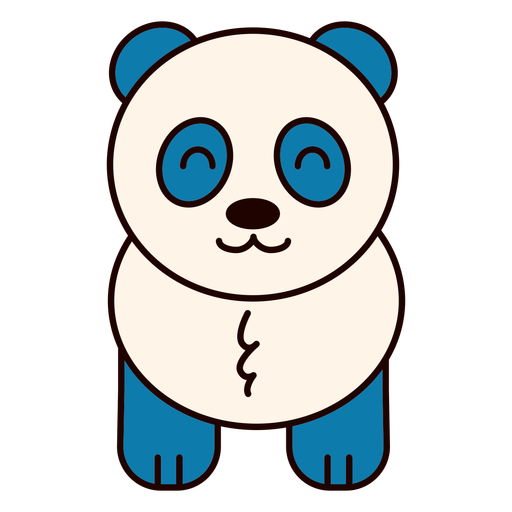 Netter Pandabär flach PNG-Design