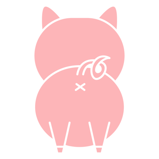 Cute pig back cut out