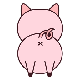 Linda espalda de cerdo plana Diseño PNG