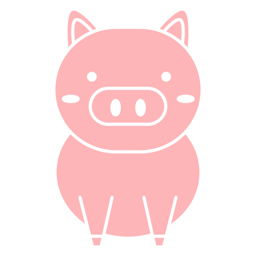 Lindo cerdo cortado Diseño PNG