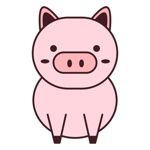 Cute pig flat